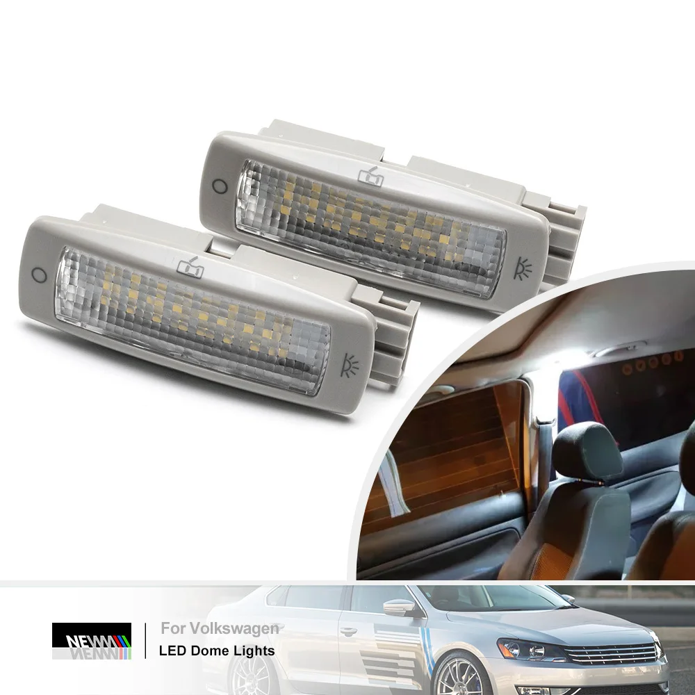 2 pezzi luci di lettura di cortesia a LED per VW Golf Passat Tiguan Beetle Caddy Scirocco Canbus lampade a cupola plafoniere illuminazione cabina