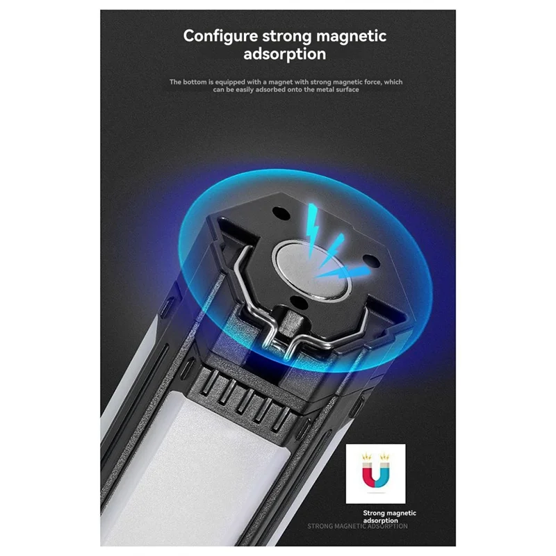 【تصقيد الأخير!】3000MAH USB مصباح يدوي محمول قابل لإعادة الشحن ضوء العمل ضوء التخييم قابل للتعديل إصلاح ضوء تحذير الضوء