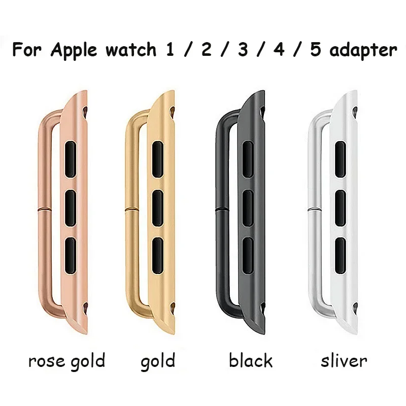 

2Pcs Adapter connector For Apple Watch band series9 8 7 6 SE 5 4 for iwatch strap 42 38 44 40 41 45 49mm Stainless Steel adaptor