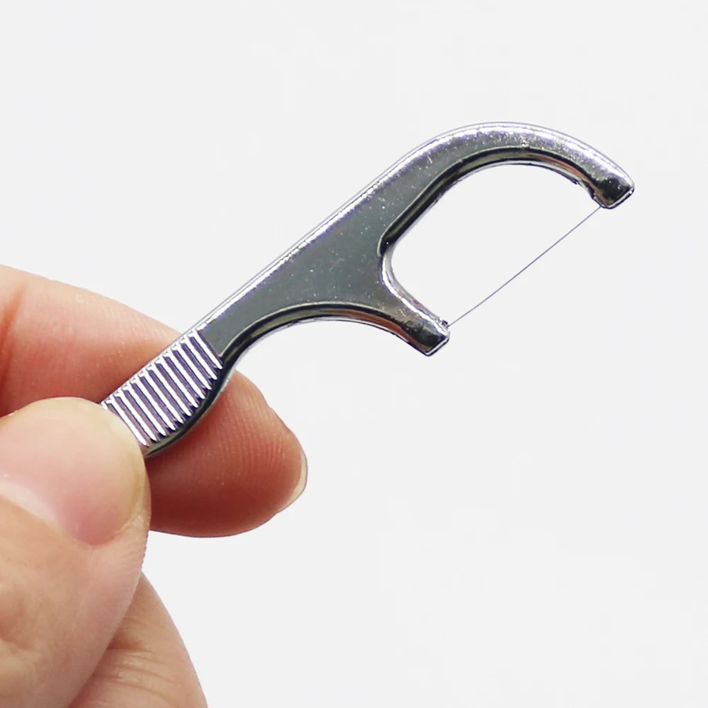 مجموعة واحدة من أعواد الأسنان المصنوعة من الفولاذ المقاوم للصدأ، مجموعة أدوات تنظيف الأسنان المعدنية القابلة لإعادة الاستخدام #1