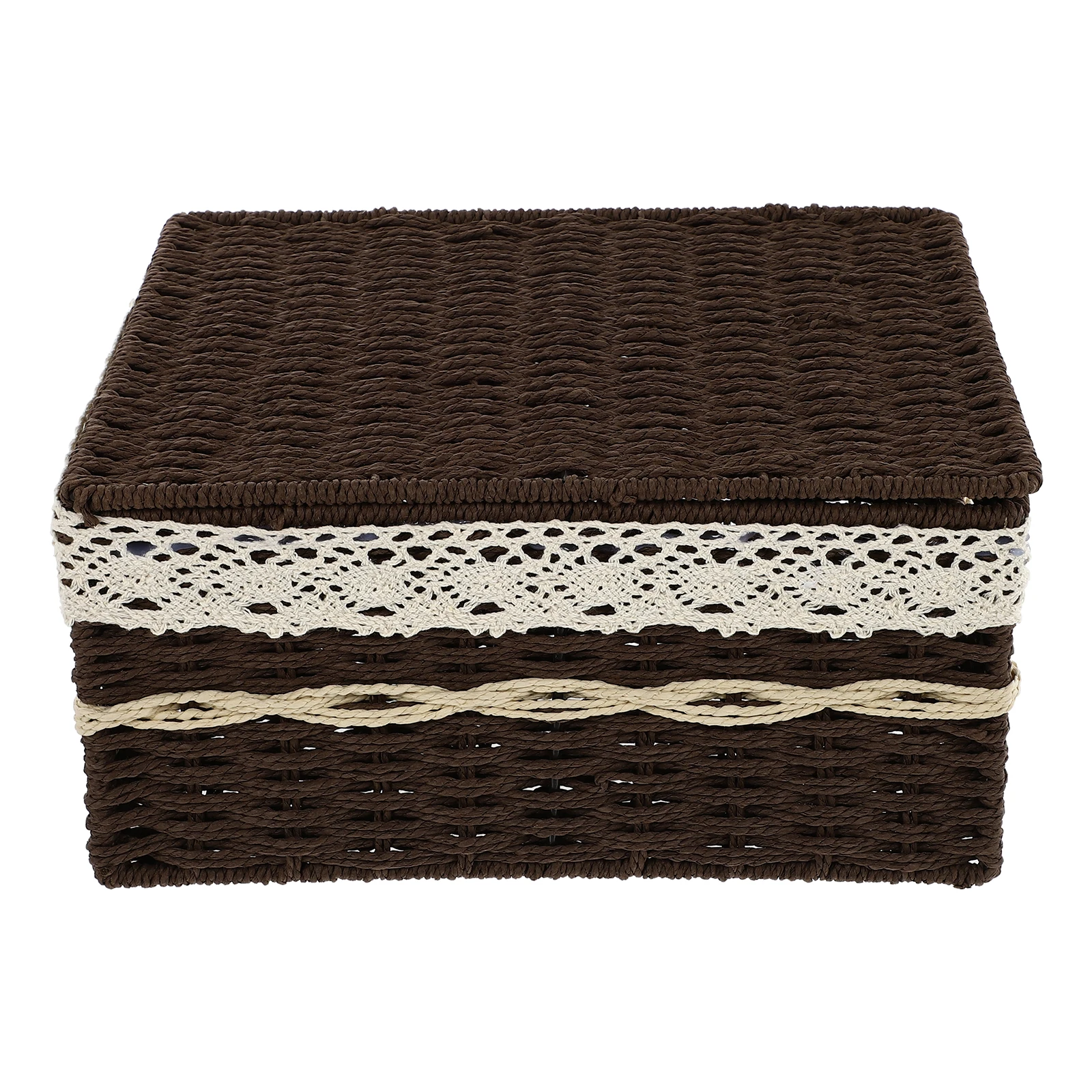 

Straw Rope Storage Baskets Woven Sundries Holder Desktop ganizing Containers Dustproof Multi Purpose Fruit Snack Sweets Home