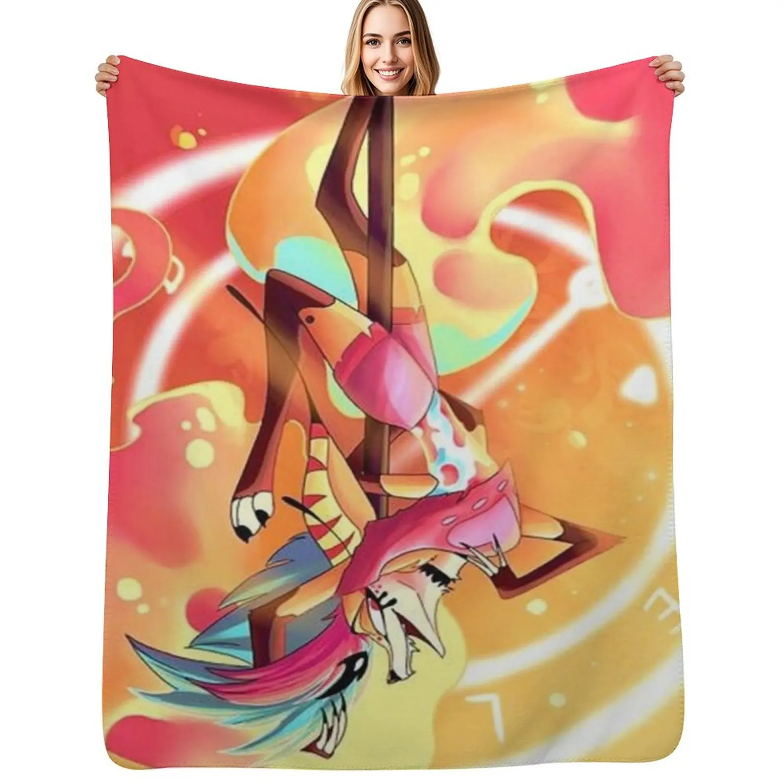 

Helluva Boss Beelzebub Throw Blanket Flannel Designers Plaid on the sofa Camping Blankets