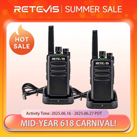 Retevis Walkie Talkie 2 pcs RT668 PMR 446 FRS Walkie-Talkies Two Way Radio Portable Communication Equipment PTT Radio Hotel Cafe
