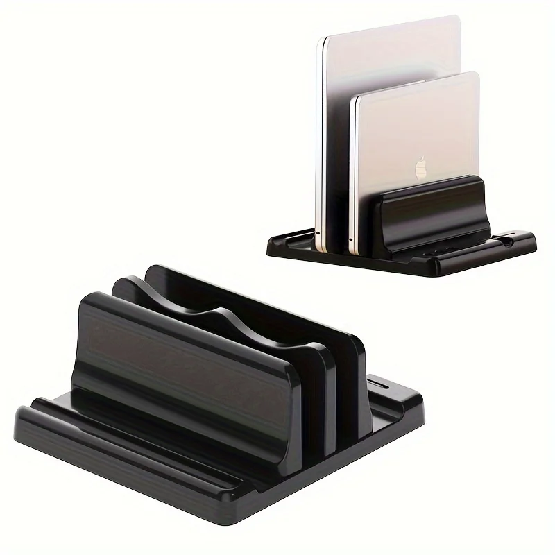 رف تخزين عمودي للكمبيوتر المحمول لجهاز MacBook iPad والكمبيوتر اللوحي وقاعدة معدنية لسطح المكتب