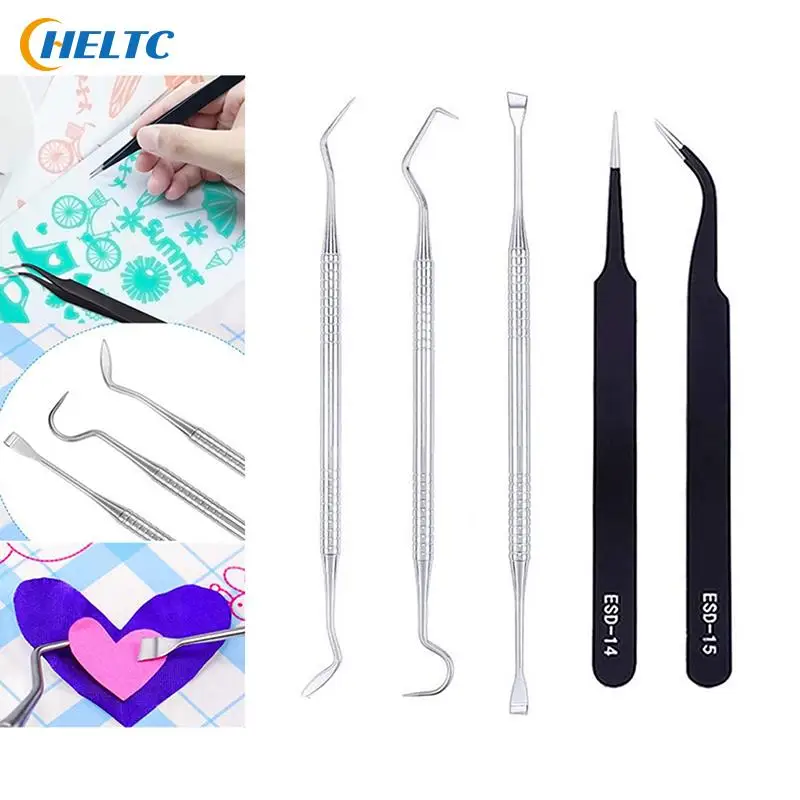 1/5PCS Precision Hand Craft Vinyl Weeding Tools Set Basic Vinyl Tool Silhouettes Cameos DIY Accessories Handmade do szycia Tool