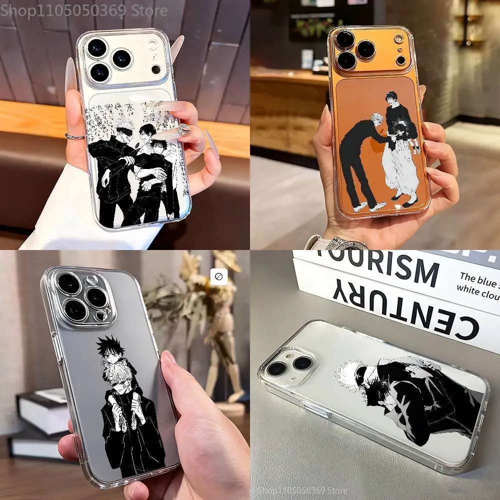 

Fushiguro Megumi Gojo Satoru Phone Case For iPhone 7,17,16,15,14,13,12,11 Pro,Max,Plus,XR,Mini,E Clear Full-coverage Soft Cover