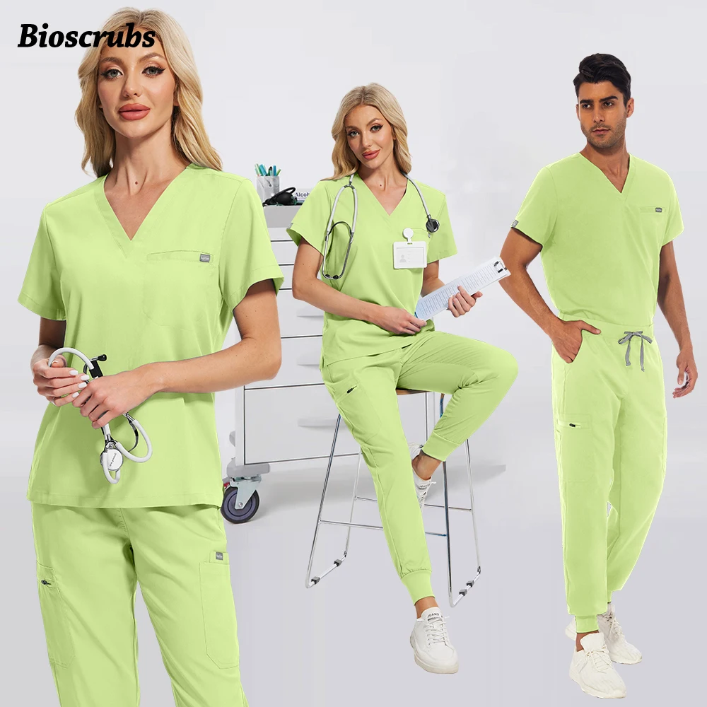 Multicolor Beauty Uniform Unisex High-end Clinical Workwear Medical Scrubs Top+Pants Nursing Uniform Set Doctor Surgery Uniforms