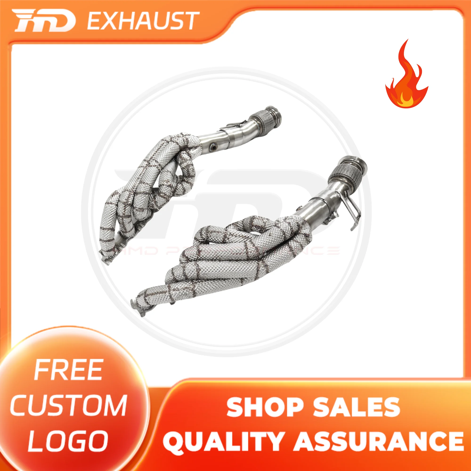 

HMD Hot sale SS304 Exhaust System High Flow Performance Headers for Lamborghini LP580/LP610 V10 Manifold With Heat Shield