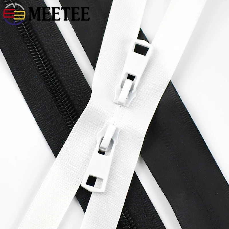 

3Pcs 5# Waterproof Invisible Nylon Zippers 20-150cm Open-End Zipper Jacket Tent Closure Double Zips Slider Sewing Accessories