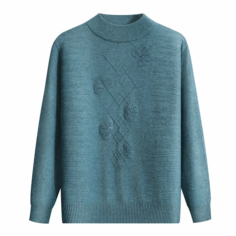 

Теплый флисовый вязаный свитер для мамы, пуловер, блузка, утепленный осенне-зимний женский свитер, топ, удобная женская одежда