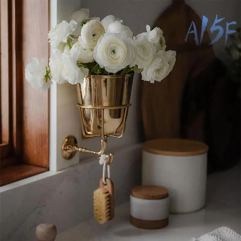 

A15F-Wall Mounted Container Vase, Multifunctional Hanging Storage Rack Artificial Plant Outdoor Mail Decoration