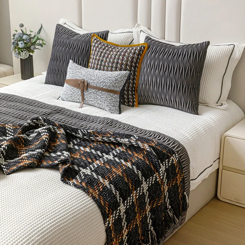 30X50/45X45/50X50CM Gray Throw Pillow Cover Modern Minimalist Waist Cushion Cover Decor Home Decorative Pillowcase