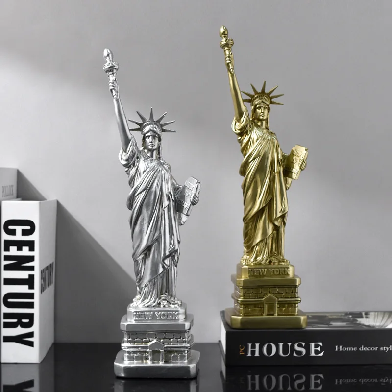 

American Vintage Statue of Liberty Handicraft Figurines Interior Ornament Home Living Room Office Figure Statue Model Collection
