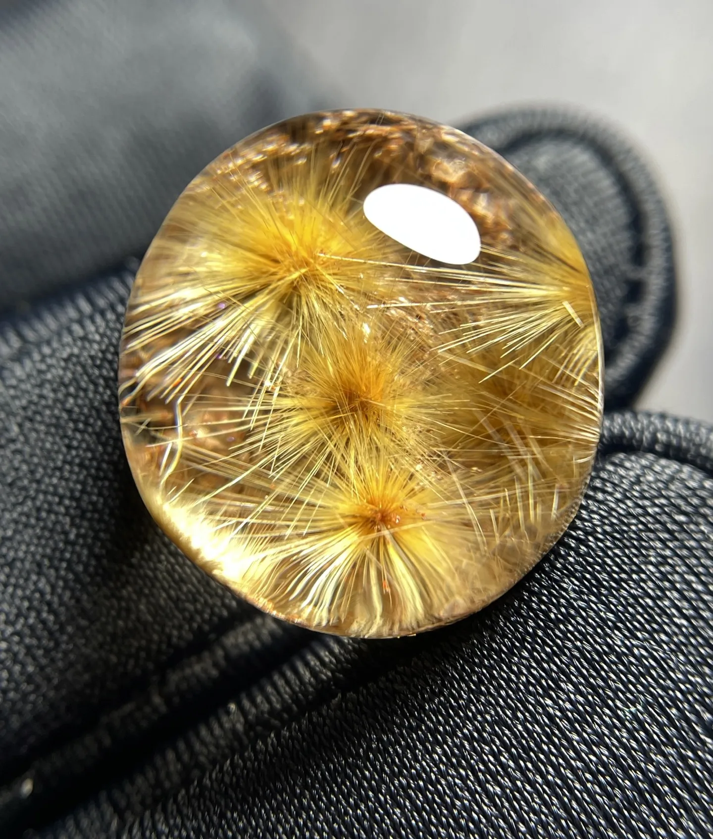 Natural Gold Rutilated Quartz Pendant Rutilated Quartz 16.7*15.4*11mm Flower Men Women Brazil AAAAAAA