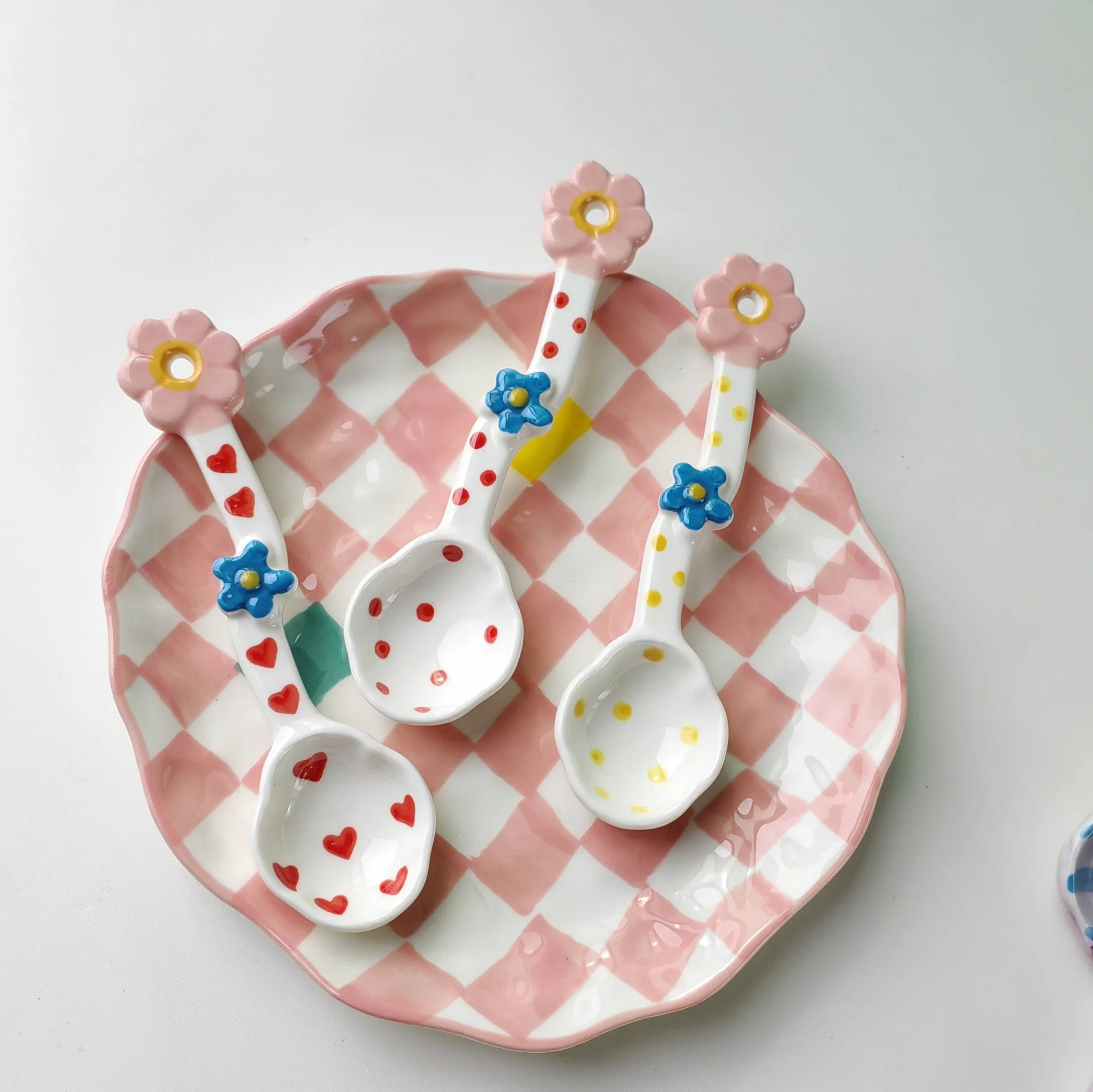

Ceramic Coffee Spoon Creative Cute Dessert Painted Ceramic Dessert Rice Spoon