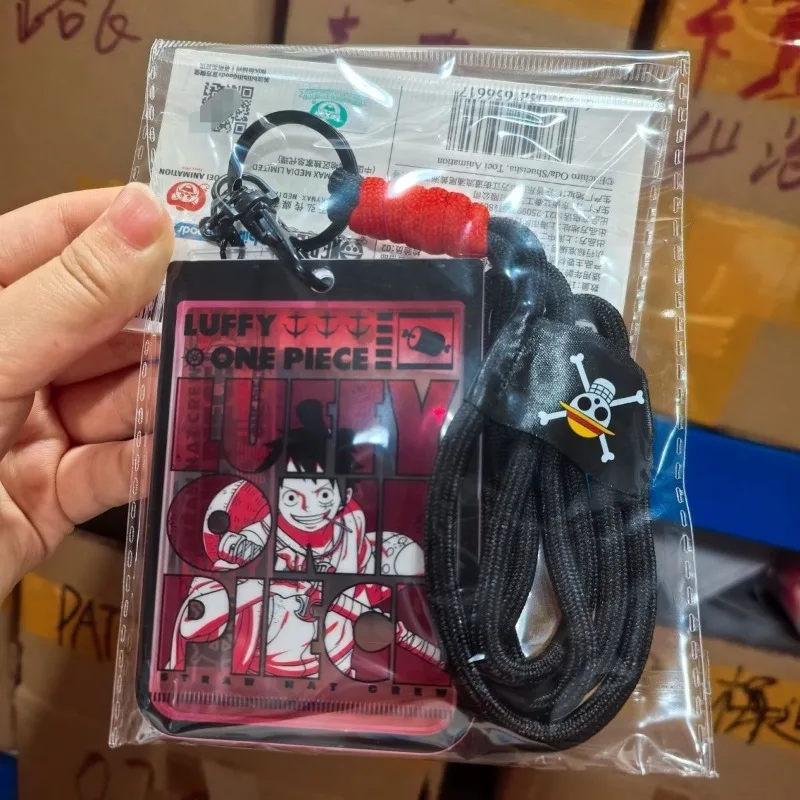 

One Piece anime Kawaii Luffy Zoro Sanji peripheral acrylic card set cute cartoon One Piece ID card set with lanyard holiday gift