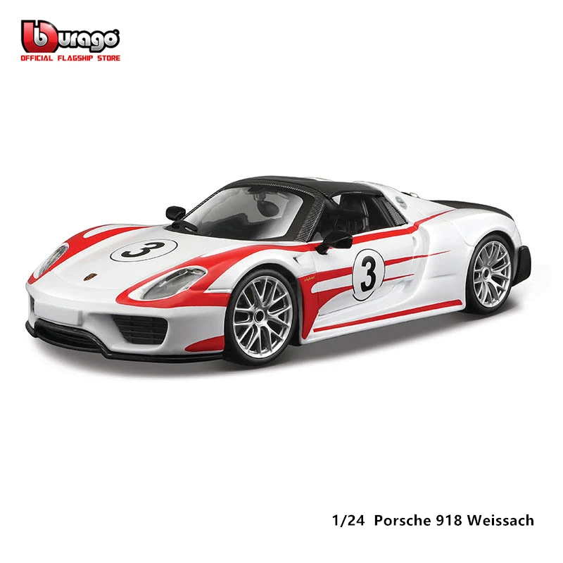 

Bburago 1:24 Scale Porsche 918 Weissach alloy racing car Alloy Luxury Vehicle Diecast Cars Model Toy Collection Gift