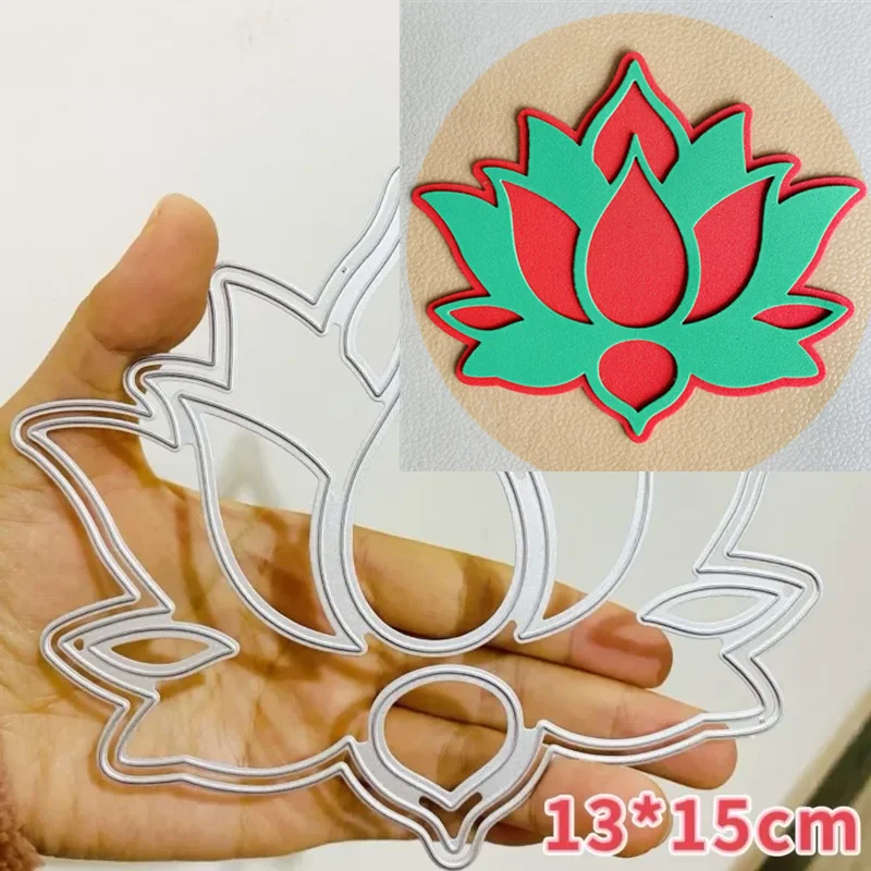 

Hollowed Out Lotus Flower Metal Cut Dies Stencils for Scrapbooking Stamp/Photo Album Decorative Embossing DIY Paper Cards
