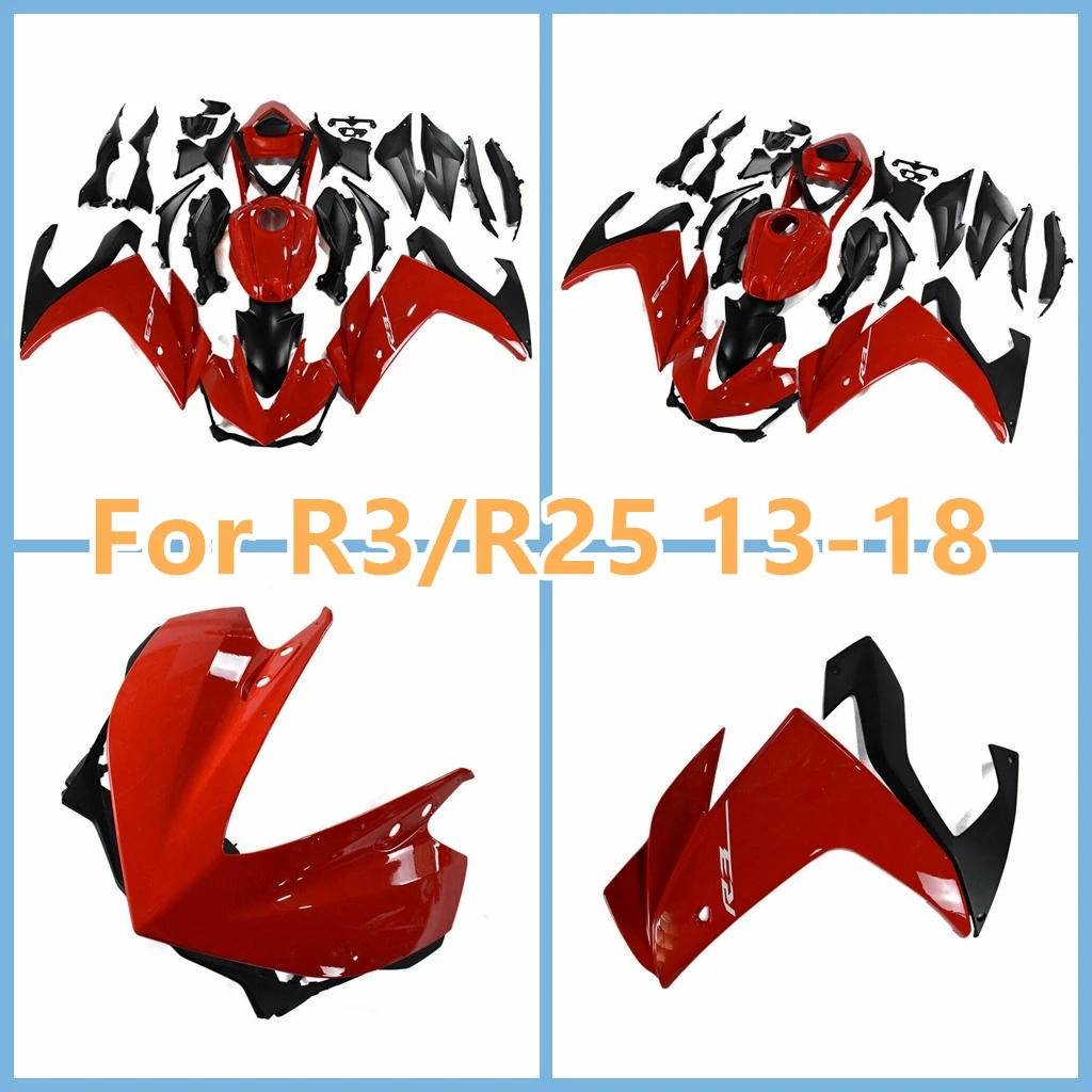 For Yamaha 2013 2014 2015 2016 YZFR3 YZFR25 13-18 YZF R3 R25 2017 2018 Motorcycle Cowling ABS Full Fairing Kit Rebuild Parts