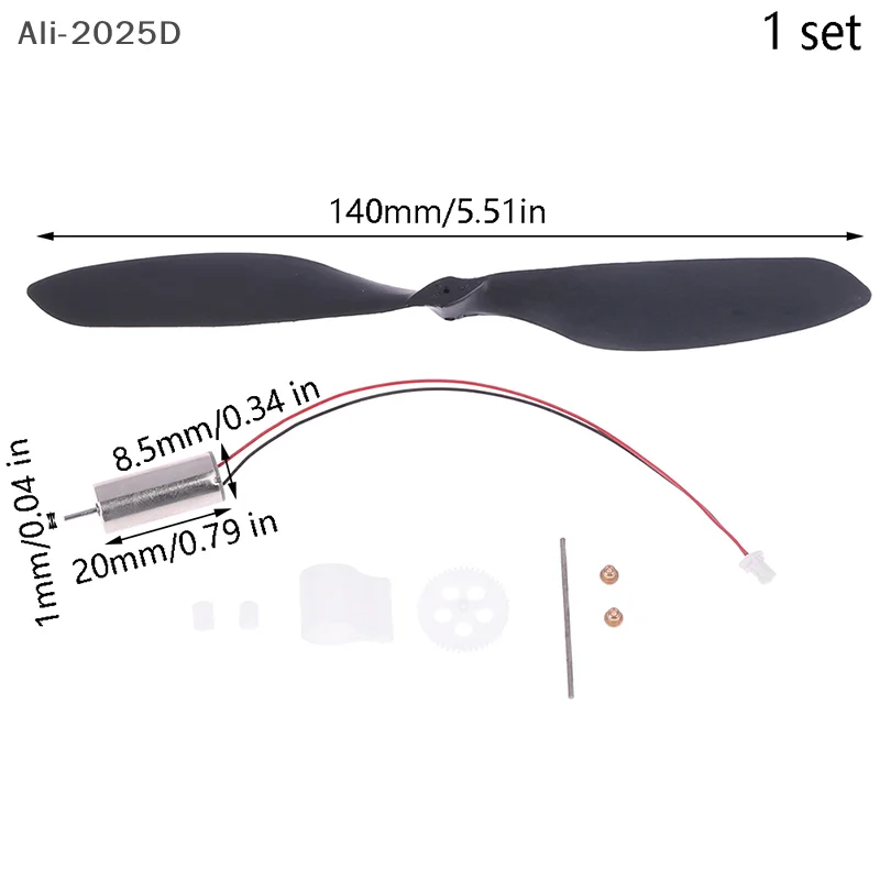 

1Set 3.7V Model Airplane 8520 Coreless DC Motor Propeller Gear Reduction Gearbox DIY Helicopter UAV RC Drone