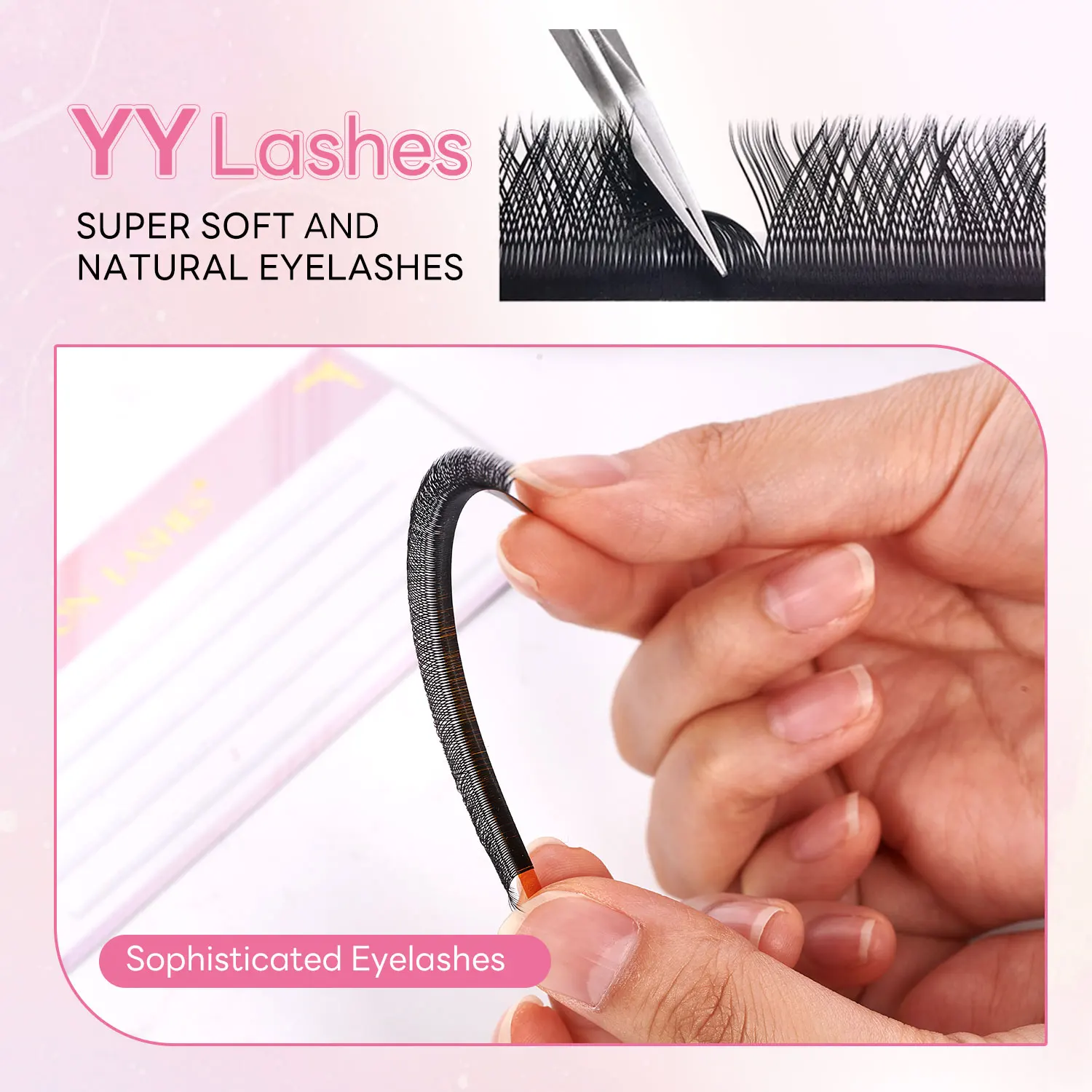 Arison 30 Rijen Yy Vorm Valse Wimpers Yy Wimpers Voor Wimpers Extensie Grote Capaciteit Make-Up Tools Met Hoge Dichtheid