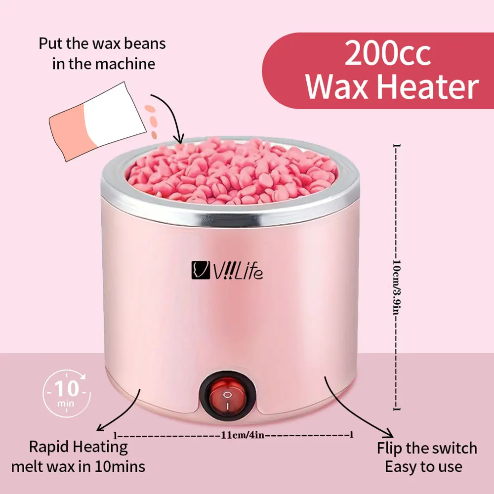 Viilife Therapy Machine Wax Warmer Portable Electric Hair Removal Kit Facial Bikini Area Armpit- Melting Pot Hot Wax Heater ﻿