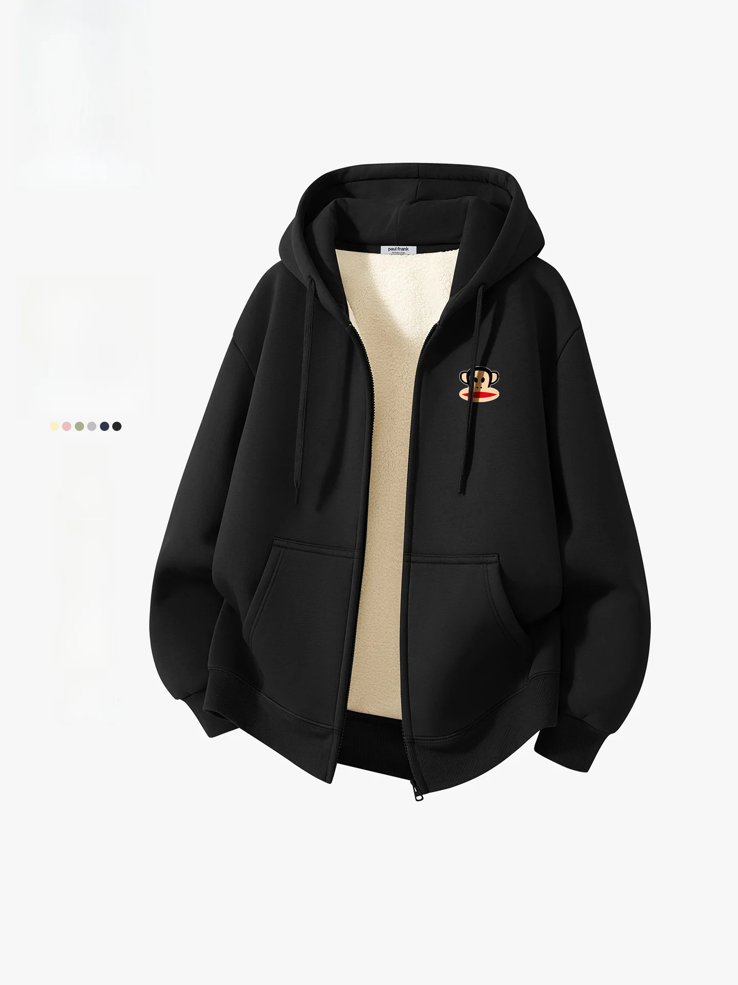 

Men's Fce Lined Hooded Zipper Sweatirt Thiened Winter Casual Outerwear for Couples Youth ular Cotton Pol...