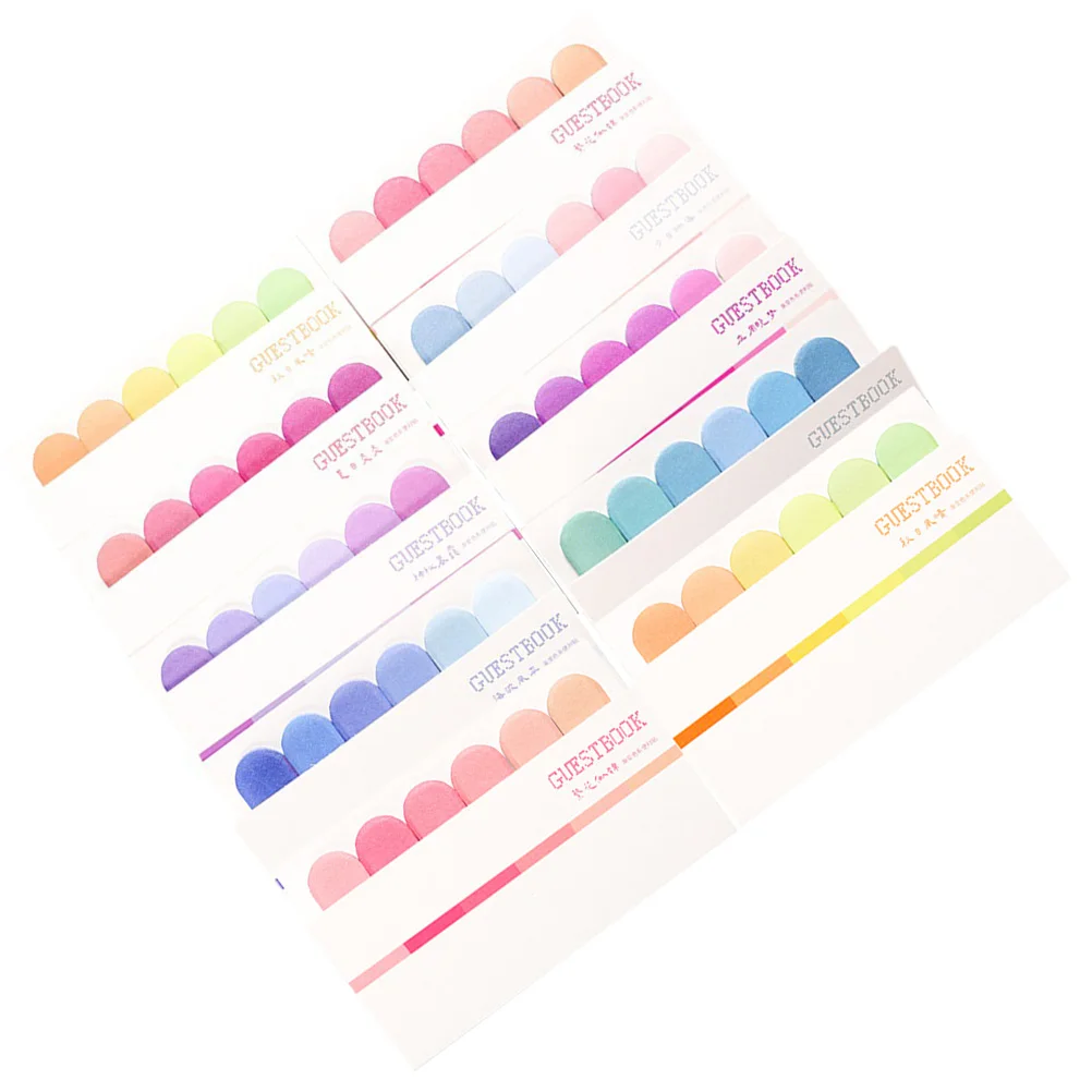 

10pcs Fluorescent Self adhesive Page Tabs Colorful Markers Memo Paper Student Office Supplies Bright Colors Easy