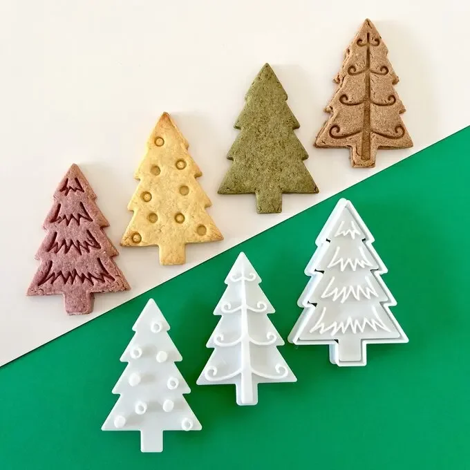 Christmas Tree Cookie Cutters Biscuit Mold Japanese Cute Cartoon Large and Small Fondant Tree Cutting Mold DIY Baking Tools