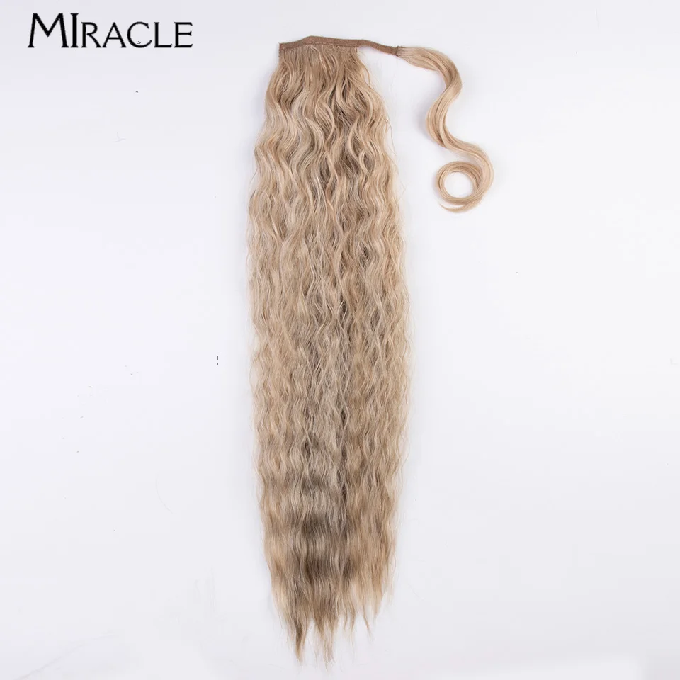 

MIRACLE Afro Curly Hair Extensions 30 Inch Synthetic Hair Ponytail Wrap Around PonyTail Fake Hair Horsetail Hairpiece