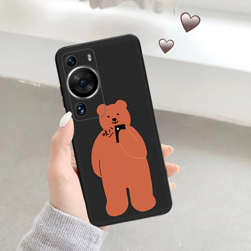 Silicone Black Phone Case for Motorola G200 5G G30 G31 One Fusion Moon Lovers Line Art Couple Huawei P40 P30 P20 iphone6 Cover