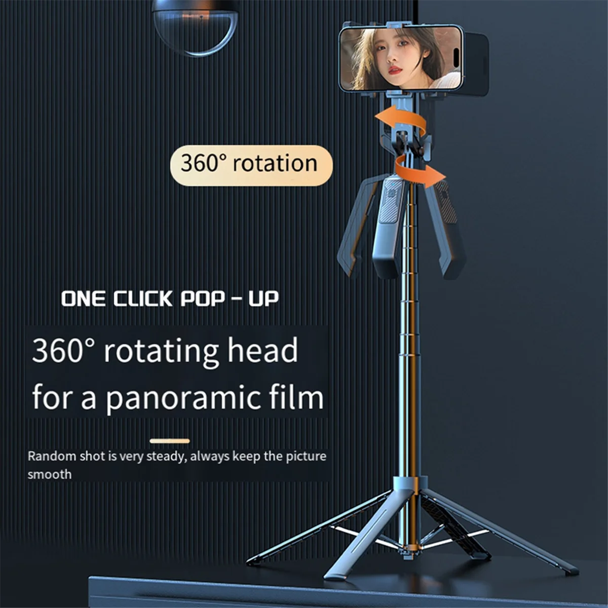 180cm Bluetooth Selfie Stick Aluminum Alloy Stand Handheld Stabilizer Foldable Monopod, for Mobile Phone Live