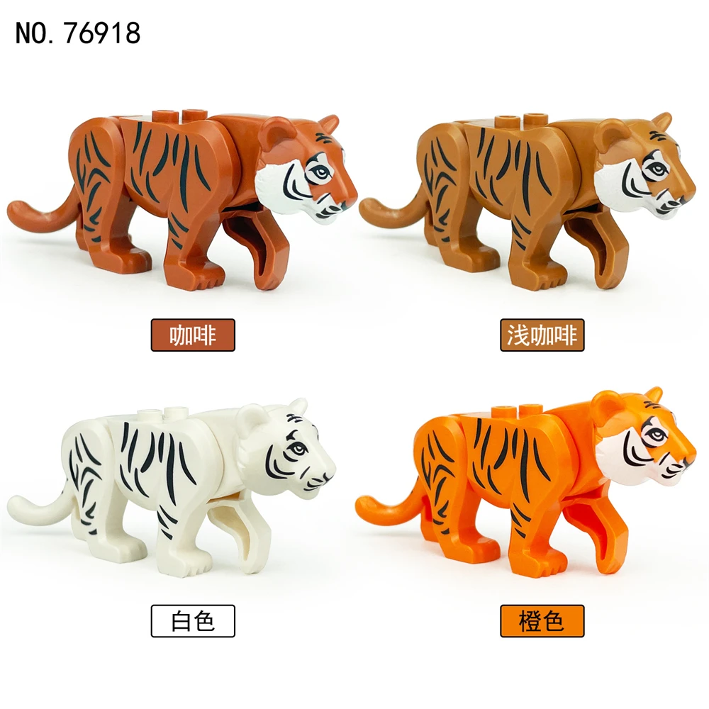 

Конструктор MOC City: Фигурки животных (Тигр, Олень сика), аксессуары для зоопарка, кирпичики, детские игрушки, подарок