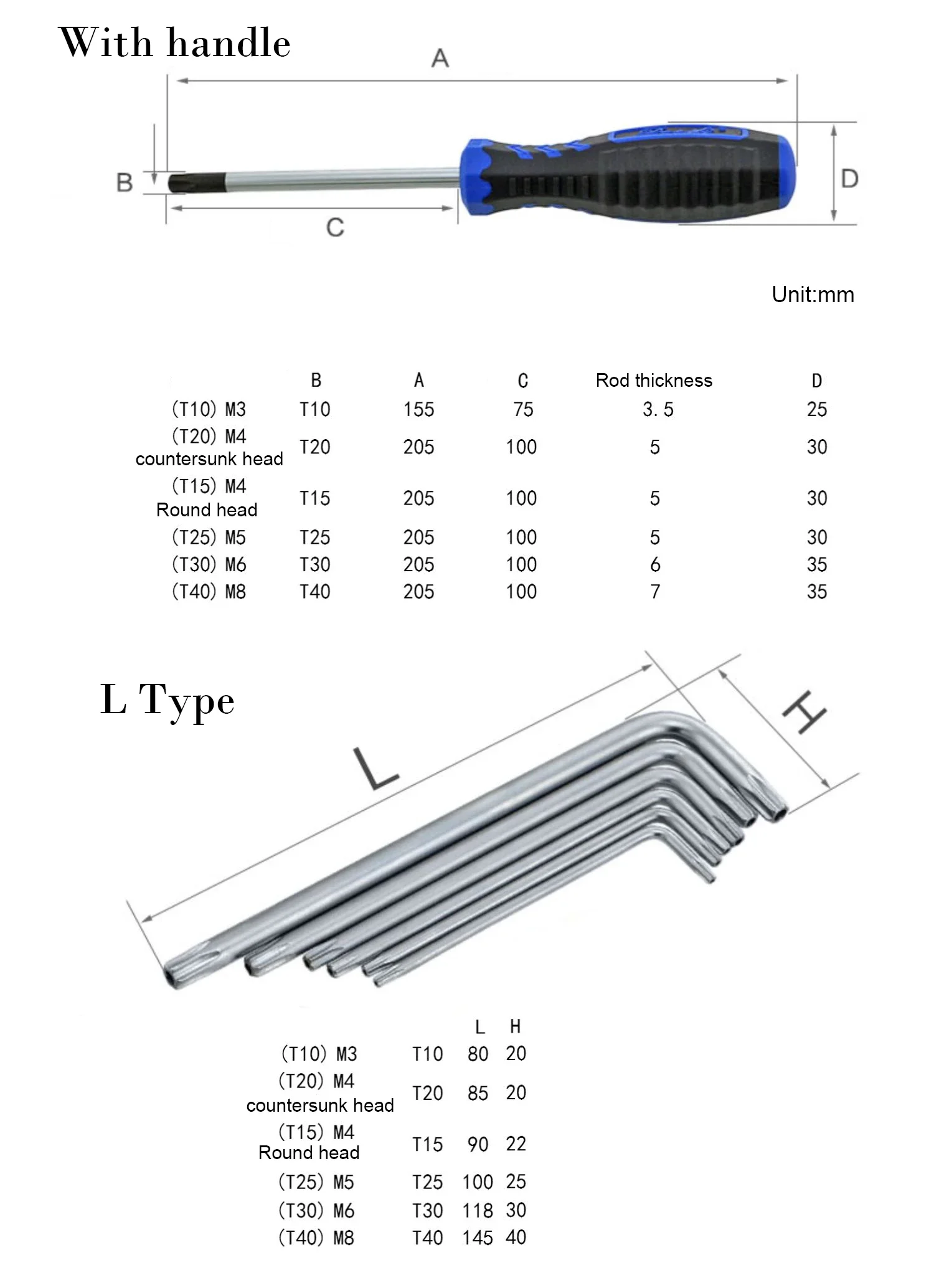 1/2 Pcs Torx Magnetic Screwdriver T10,T15,T20,T25,T30,T40 Screwdrivers Hand Tool Torx Security Screw Driver