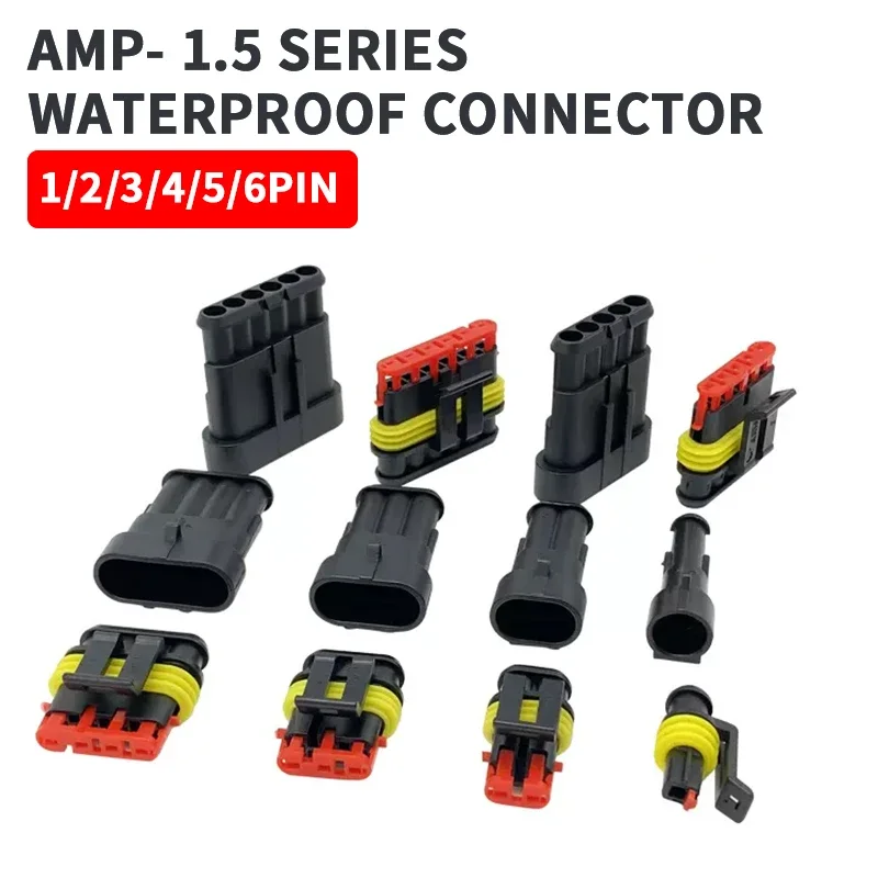 

20/50/100 Sets1.5 AMP series 1P/2P/3P/4P/5P/6P car connector DJ7041-1.5-11/21 282080-1 docking terminal waterproof connector