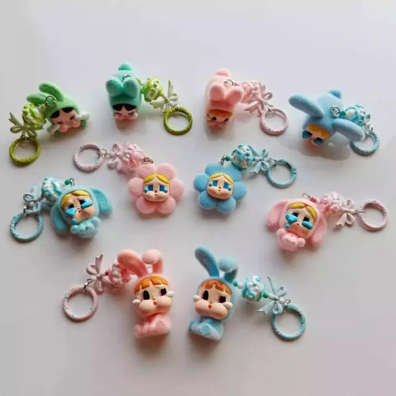 

New Mini Crybaby Bow Keychain Cute Cartoon Three-dimensional Doll Backpacks Decoration Pendant Car Key Chain Women and Men Gifts