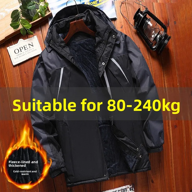 

Men's Thiened Work Jaet Windproof Labor Protection Clothes Coat Warm Winter Outerwear Durable Hooded Workwear Coat