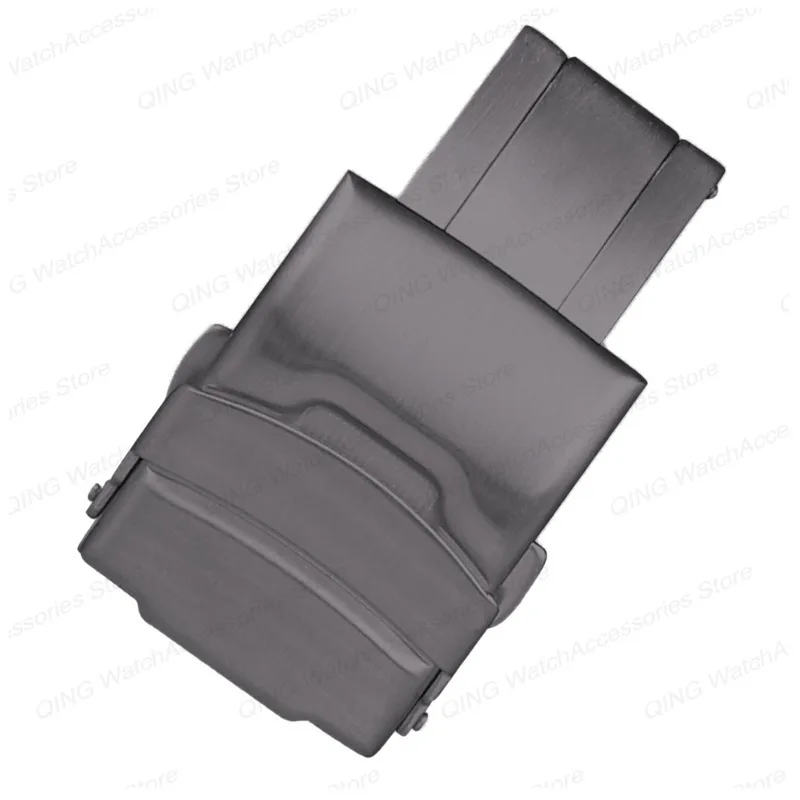 Solid Folding Clasps 304L Stainless Steel Watchband Buckle 18/20/22/24mm Thickened Double Press Folding Button Watch Accessories image 6