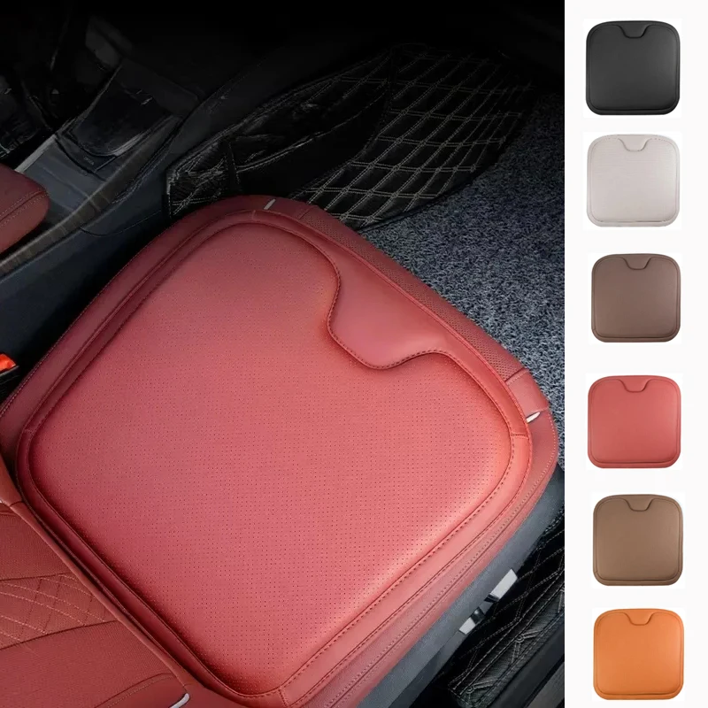 

Car Luxury All-season Universal Napa Leather Driver's Front Seat Protector Cover Summer Breathable Backseat Heightening Cushion