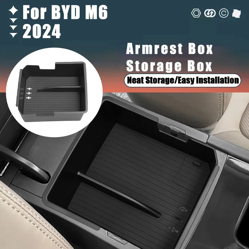 

For BYD M6 2024 Armrest Box Storage Box Modification Stowing Tidying Box Car Internal Accessories