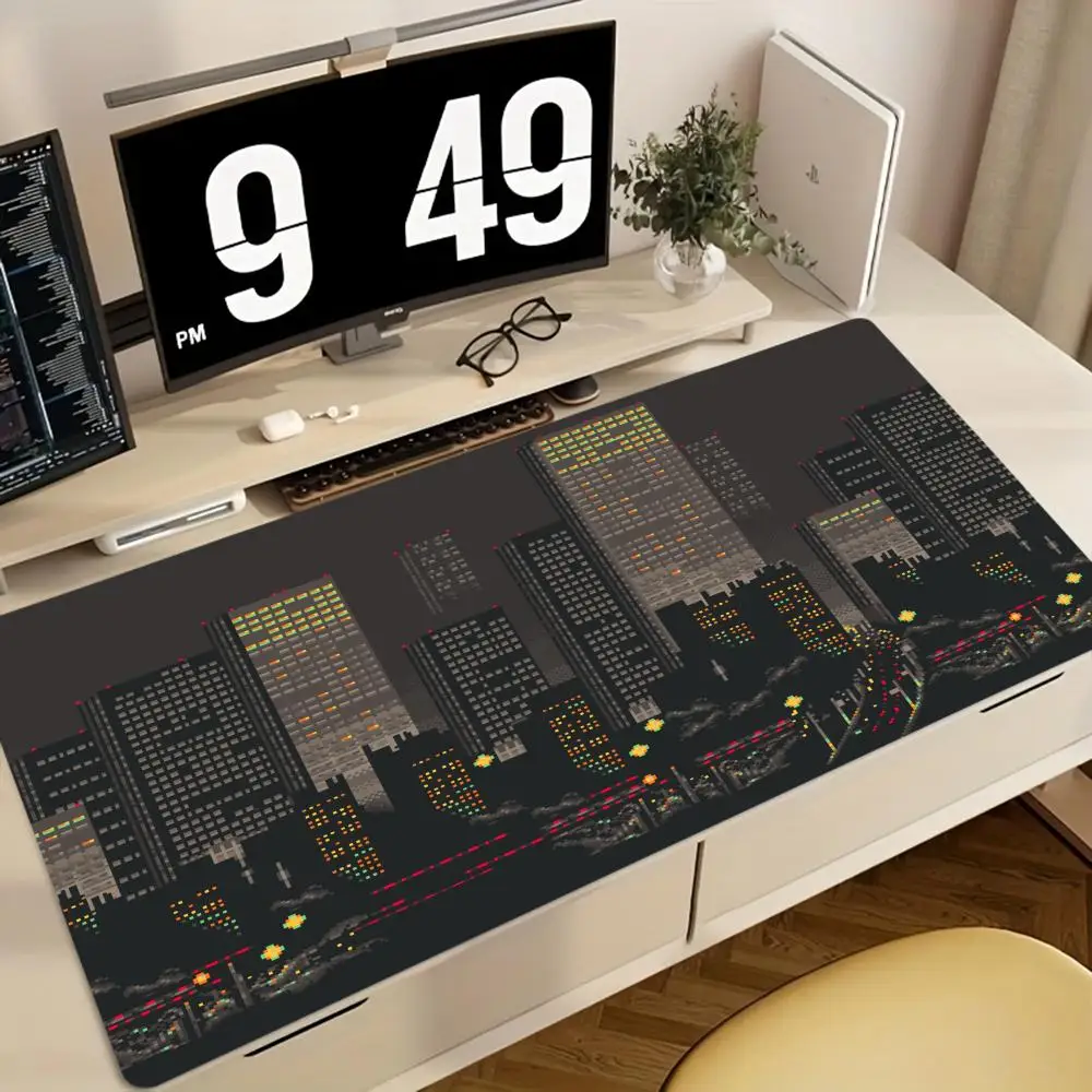 

XXL Large Gaming Mouse Pad, Desk Mouse Mat, 1pc Pixel Art Design, Stitched Edges, Suitable for Office and Home Use