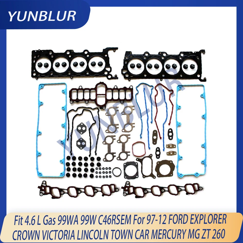 Engine Full Gasket Set Fit 4.6 L Gas 99WA 99W C46RSEM For 97-12 FORD EXPLORER CROWN VICTORIA LINCOLN TOWN CAR MERCURY MG ZT 260