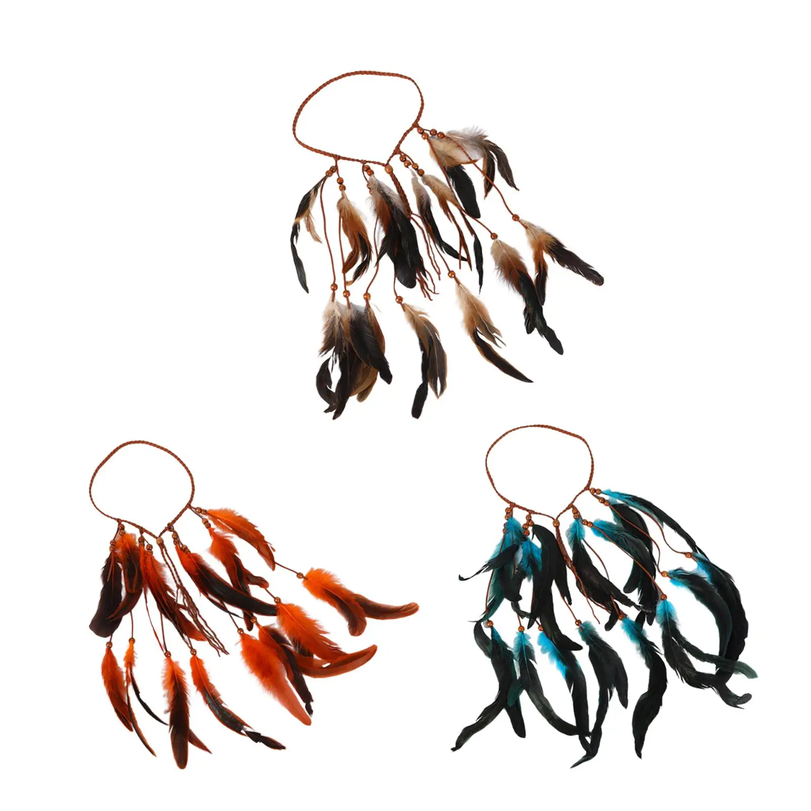 

Boho Artificial Feather Headband Hair Accessories Indian Headdress for Fancy Dress
