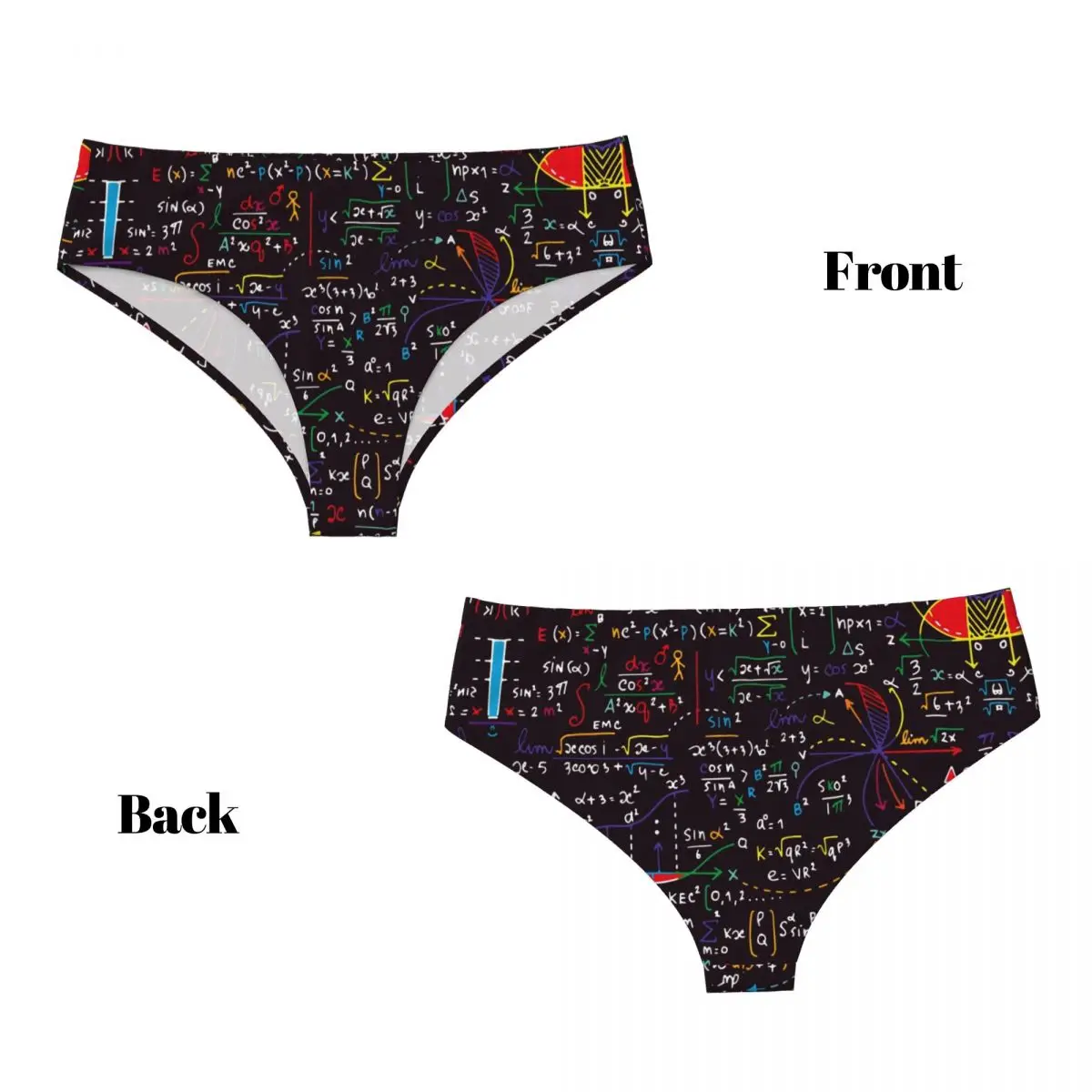 Culotte courte personnalisée au Design mathématique coloré pour femmes, sous-vêtements respirants et extensibles pour professeur de sciences Geek, cadeau