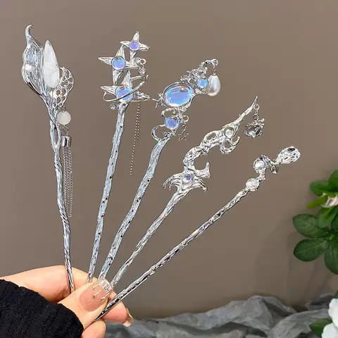 Chinese Style Tassel Hairpins Elegant Hair Accessories for Women Fashion Bun Stick Hair Clips Traditional Bridal Hair Jewelry