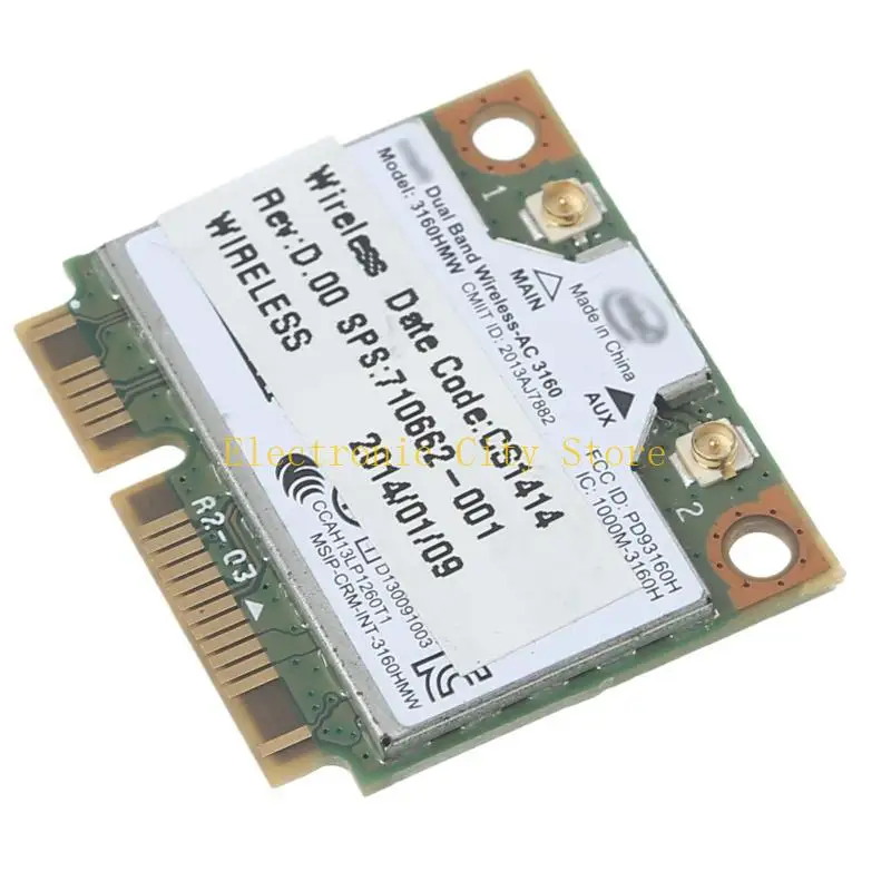 สำหรับ Dual Band Wireless-AC 3160 3160hmw ครึ่ง Mini PCI-E WiFi สำหรับบลูทู ธ WLAN การ์ดสำหรับ 784638-005 HU8D