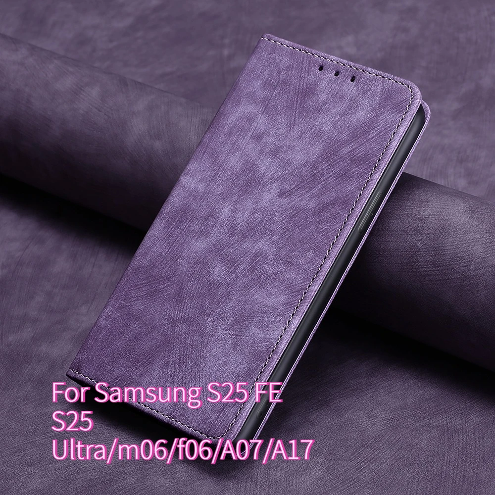

Чехол-кошелек с откидной крышкой для SAMSUNG S25 FE S25 Ultra, чехлы с подставкой, чехол A07 A17 F06 M06, роскошный жесткий чехол с слотом для карт