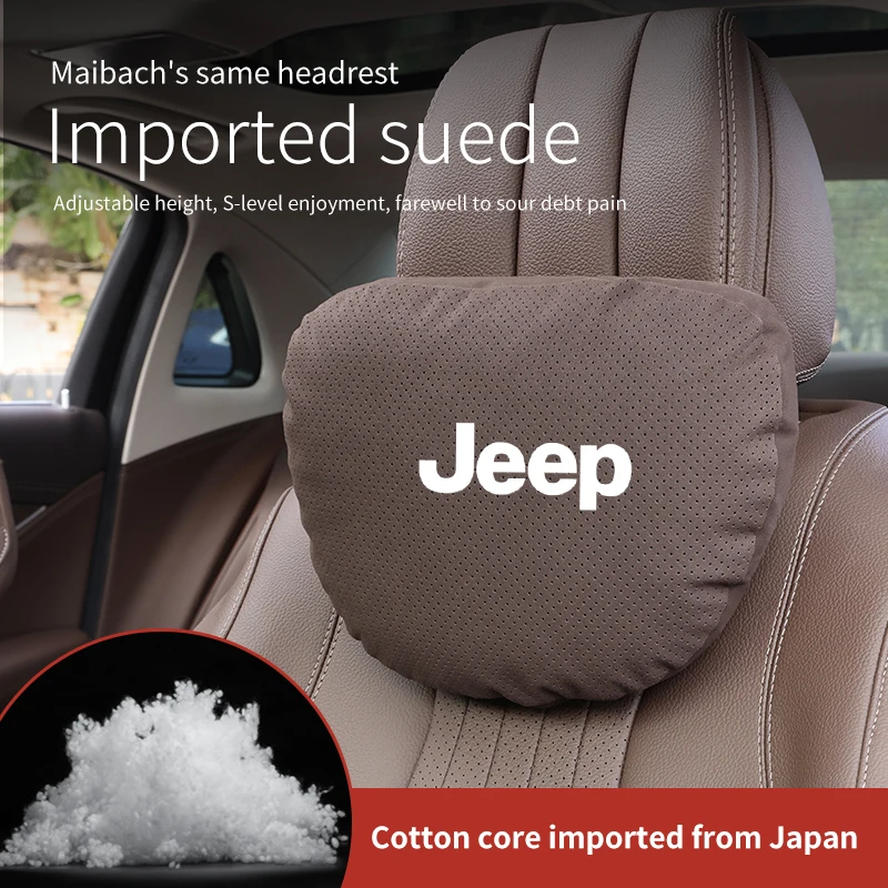 For Jeep Cherokee Renegade Compass Wrangler Patriot Trail Hawk Car Headrest Neck Support Seat Lumbar Cushion Soft Neck Pillow