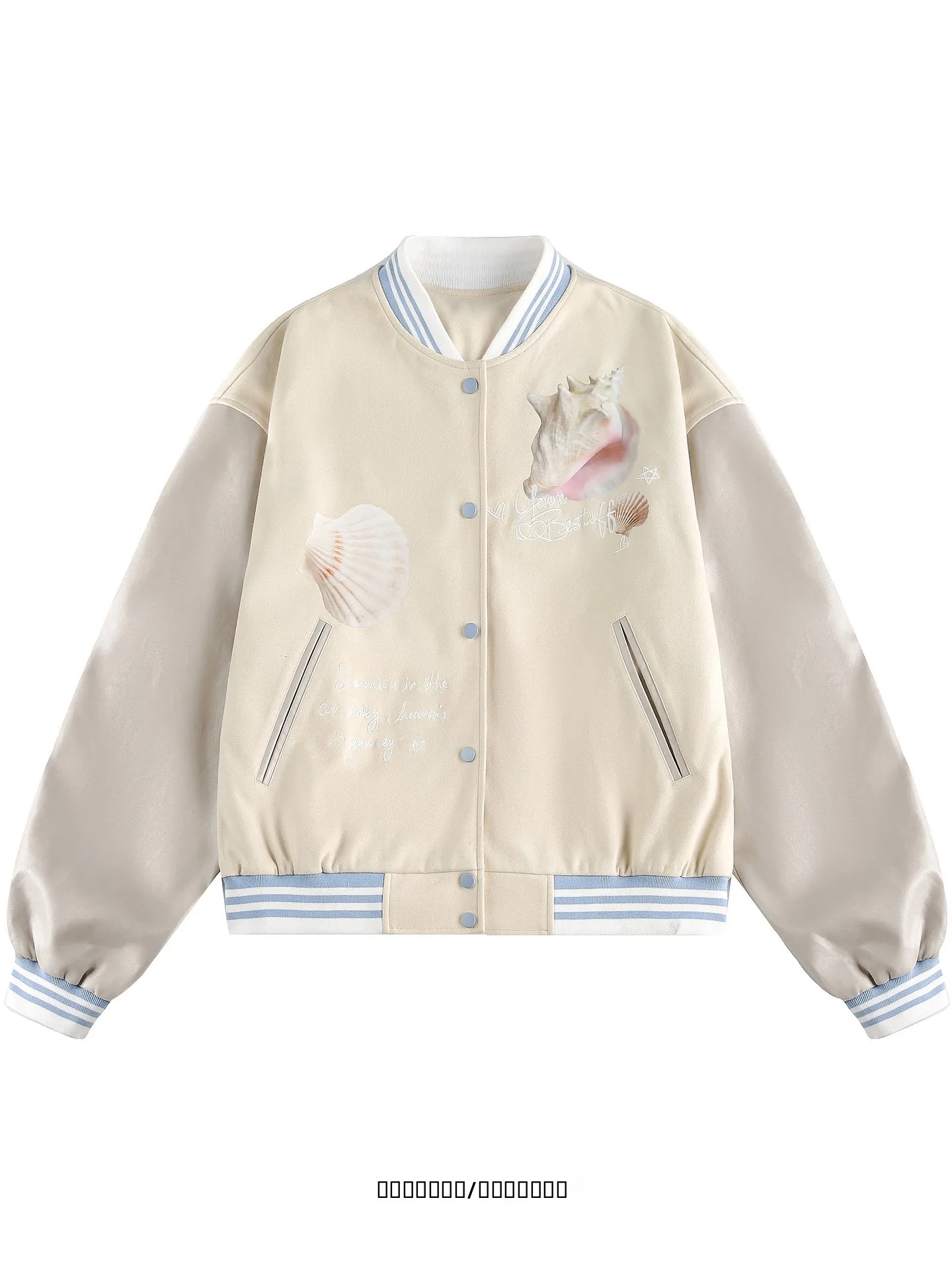 

Свободная бейсбольная куртка с принтом в стиле Харадзюку, сшитая из разных тканей, от Beach Memories Youthful, осенне-зимняя