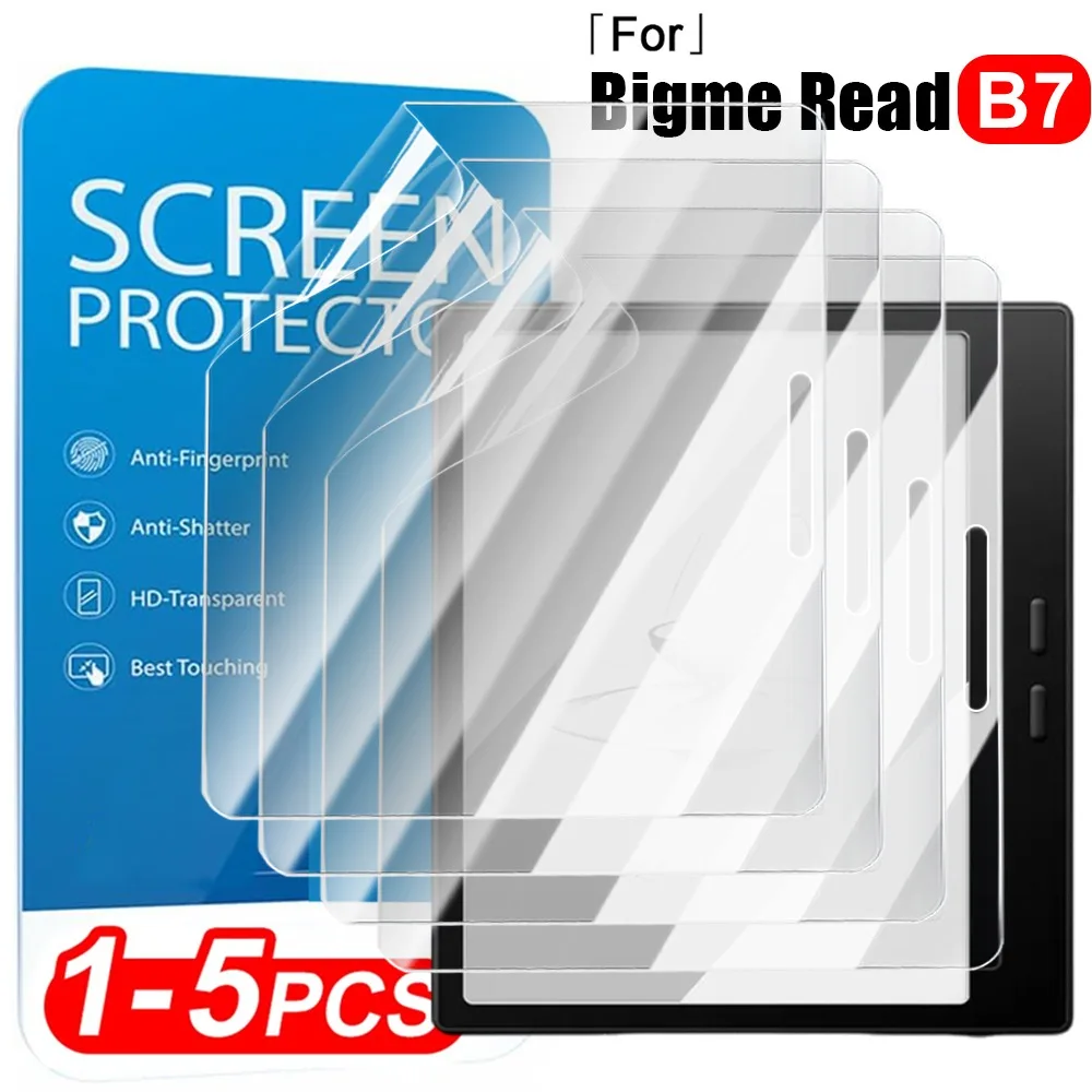 Protetor de Tela Fosco e HD Transparente para E-reader Bigme Read B7, Película Anti-Risco Macia de Cobertura Total para Bigme B7 Pro/B751/B751C/B751CS